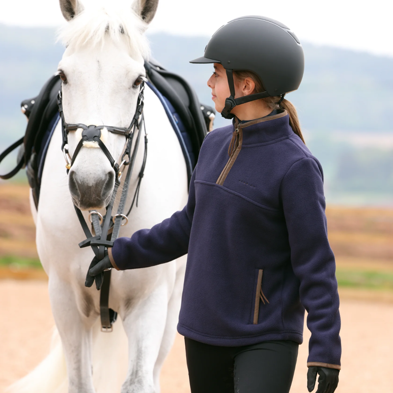 Aubrion Young Rider Core Half Zip Fleece - Navy-2