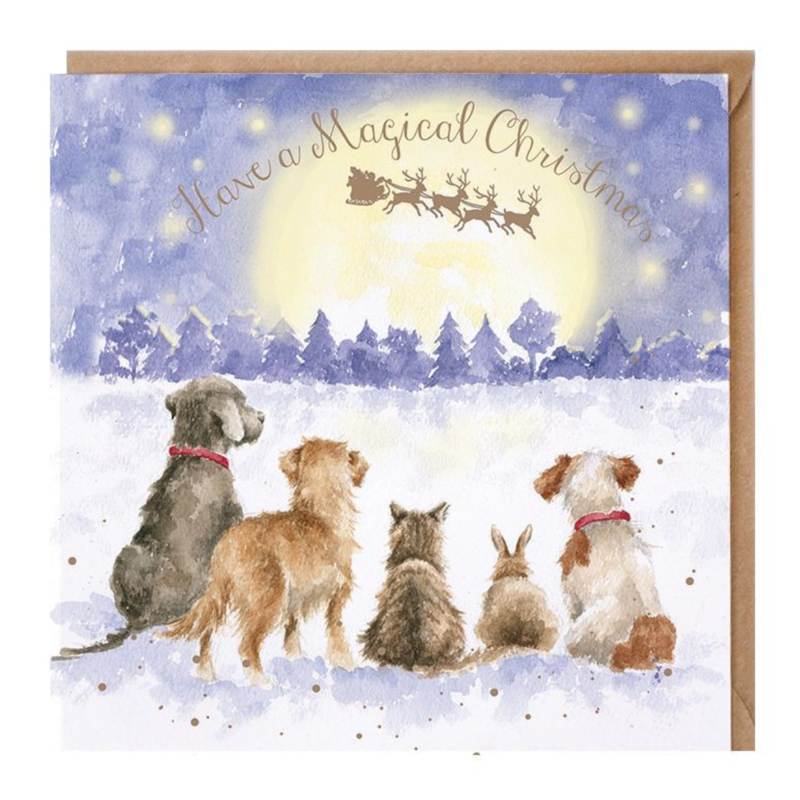 Wrendale Designs 'The Magic Of Christmas' Dog and Cat Christmas Card