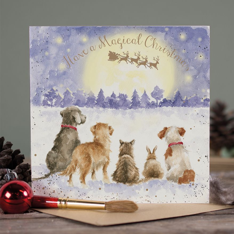 Wrendale Designs 'The Magic Of Christmas' Dog and Cat Christmas Card-1