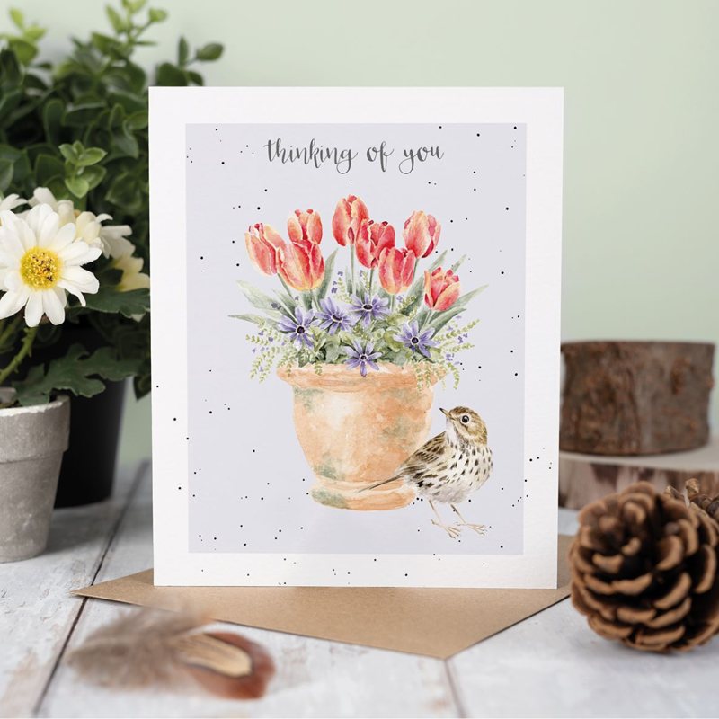 Wrendale Designs 'The Meadow Pipit' Bird Thinking Of You Card-1
