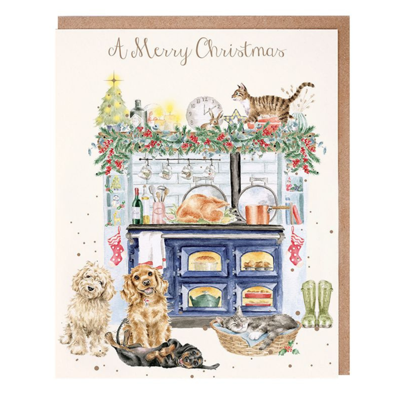 Wrendale Designs 'The Country Christmas Kitchen' Dog and Cat Christmas Card Pack-1