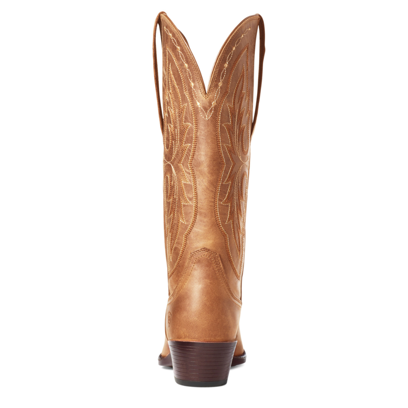 Ariat Women's Heritage X Toe Elastic Wide Calf Western Boot - Distressed Brown-2