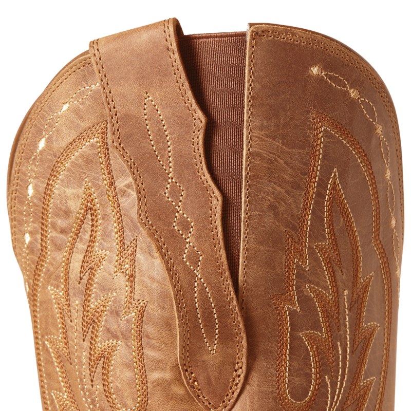 Ariat Women's Heritage X Toe Elastic Wide Calf Western Boot - Distressed Brown-4