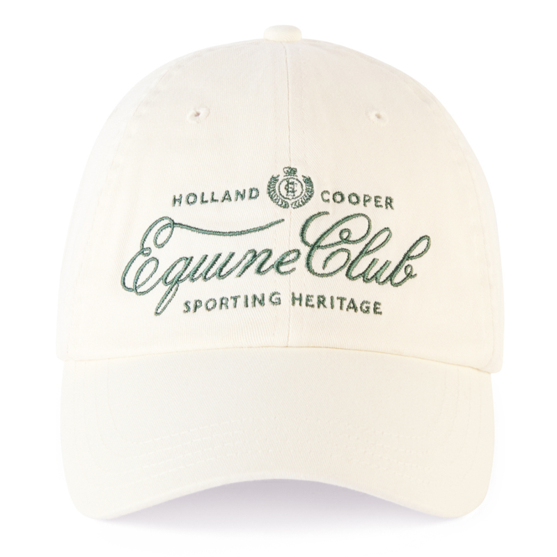 Holland Cooper Equine Club Cap - Racing Green Ecru-1