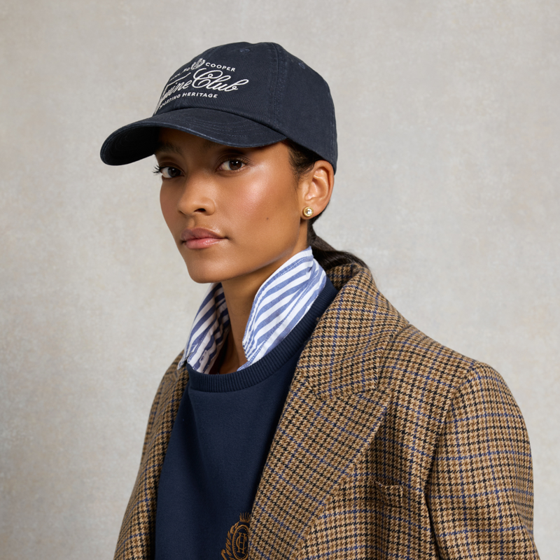 Holland Cooper Equine Club Cap - Ink Navy Ecru-5
