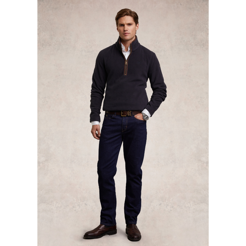 Holland Cooper Men's Country Fleece Quarter Zip - Ink Navy-5