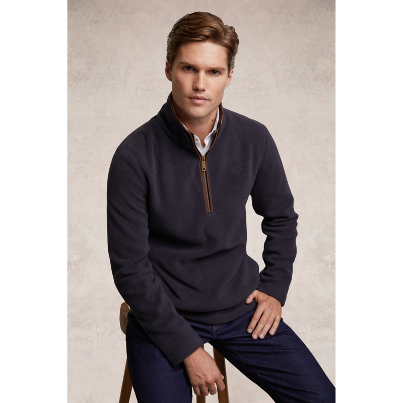 Holland Cooper Men's Country Fleece Quarter Zip - Ink Navy-4