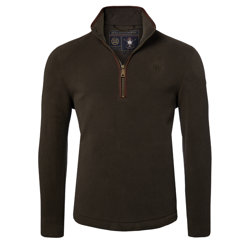 Holland Cooper Men's Country Fleece Quarter Zip - Khaki-4