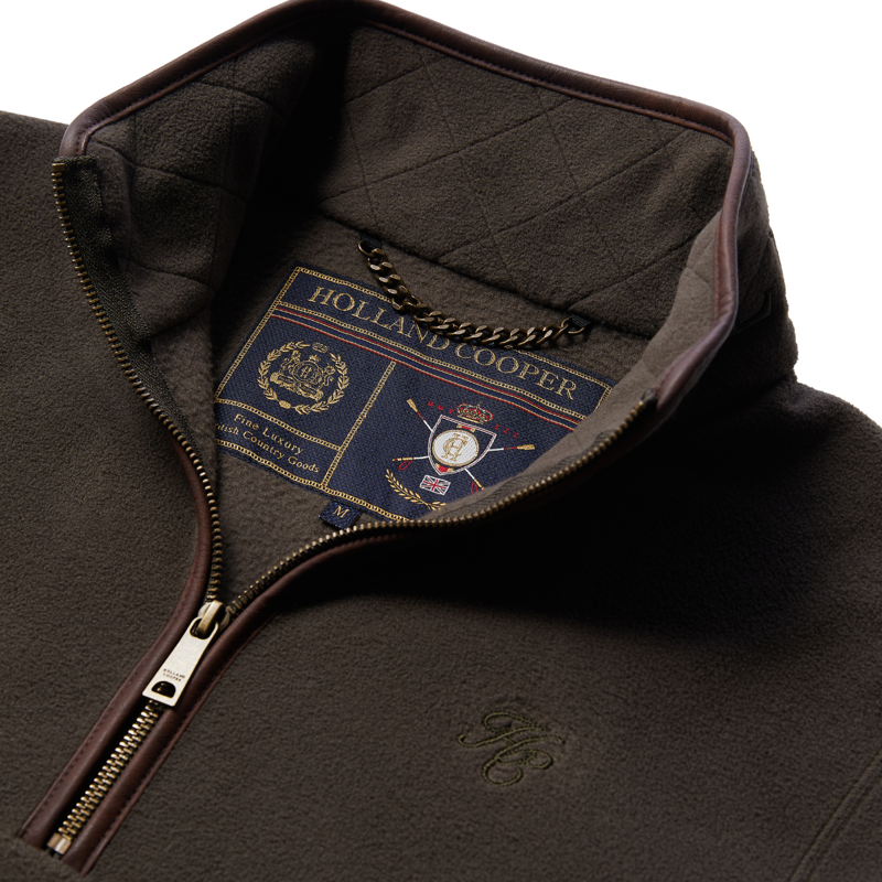 Holland Cooper Men's Country Fleece Quarter Zip - Khaki-9