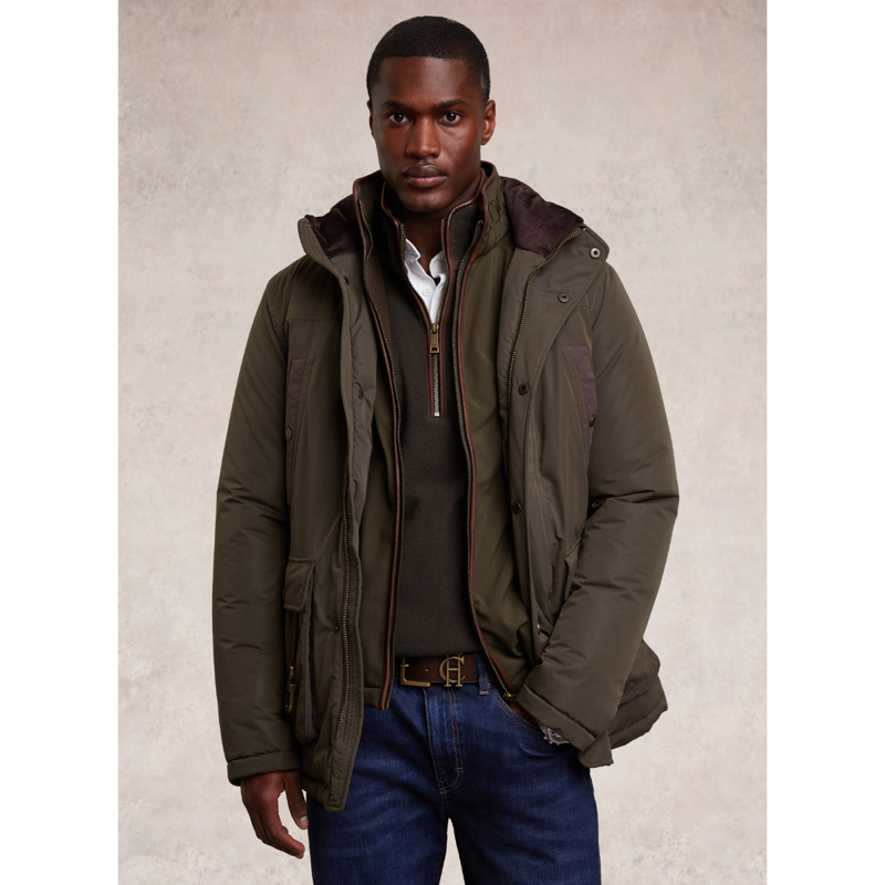 Holland Cooper Men's Country Fleece Quarter Zip - Khaki-2