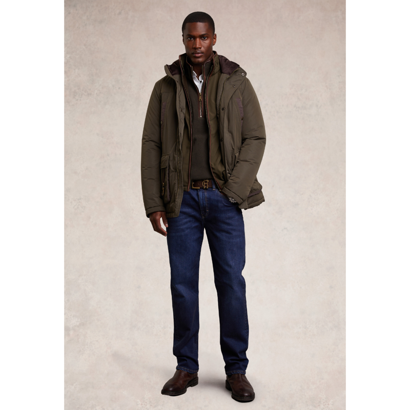 Holland Cooper Men's Country Fleece Quarter Zip - Khaki-6