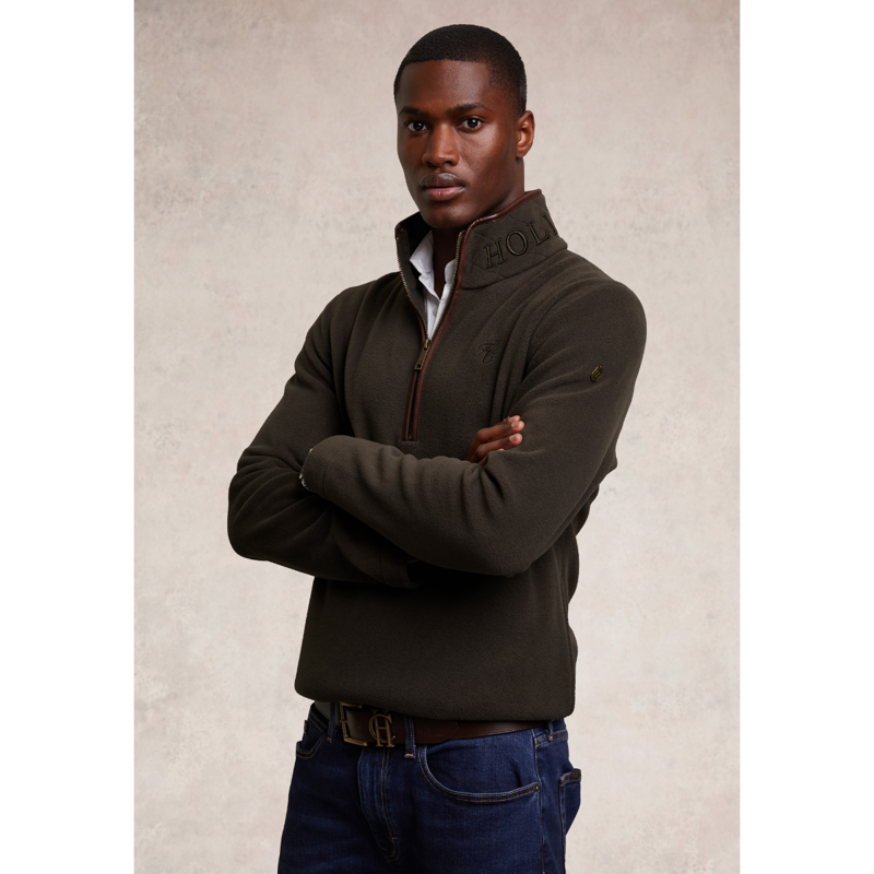 Holland Cooper Men's Country Fleece Quarter Zip - Khaki-3