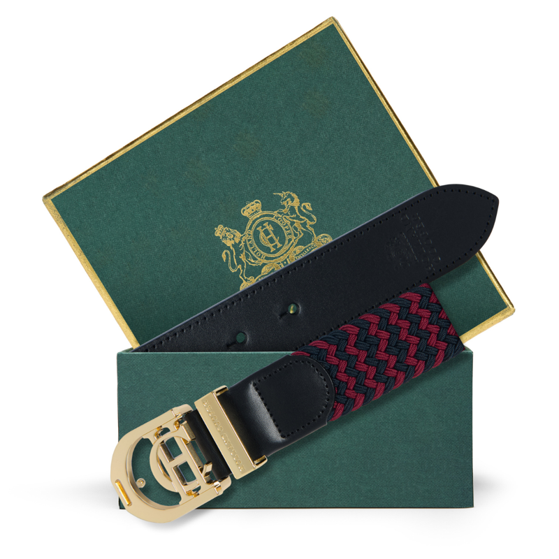 Holland Cooper Stirrup Heritage Belt - Oxblood Navy