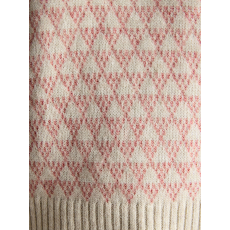 Joules Ladies Addison Patterned Knitted Jumper - Pink/Cream-9