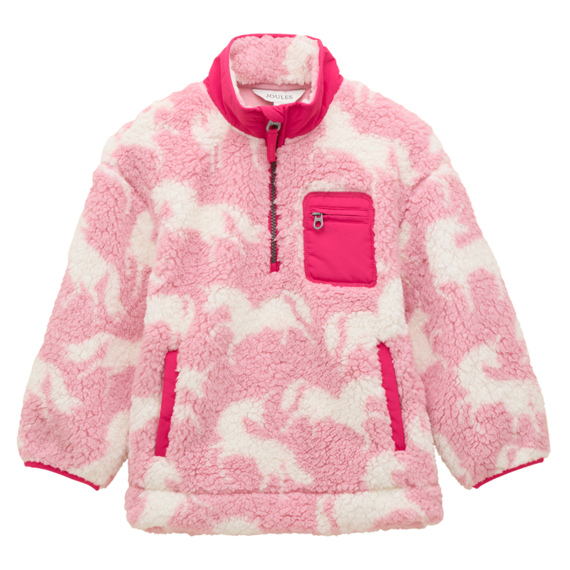 Joules Girls' Tilly Quarter Zip Fleece - Pink