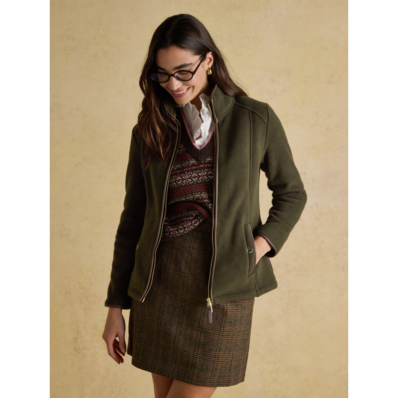 Joules Ladies Heritage Full Zip Through Fleece - Green-2