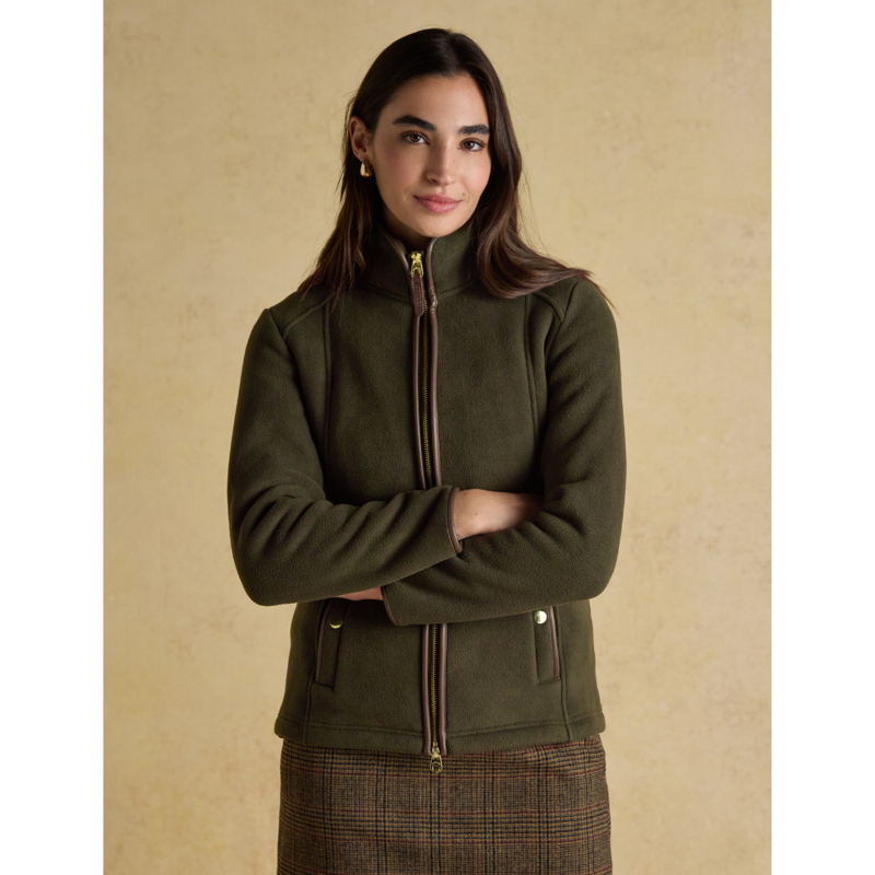 Joules Ladies Heritage Full Zip Through Fleece - Green-1
