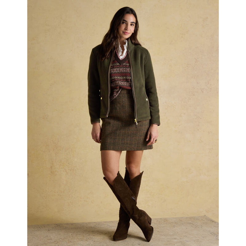 Joules Ladies Heritage Full Zip Through Fleece - Green-4