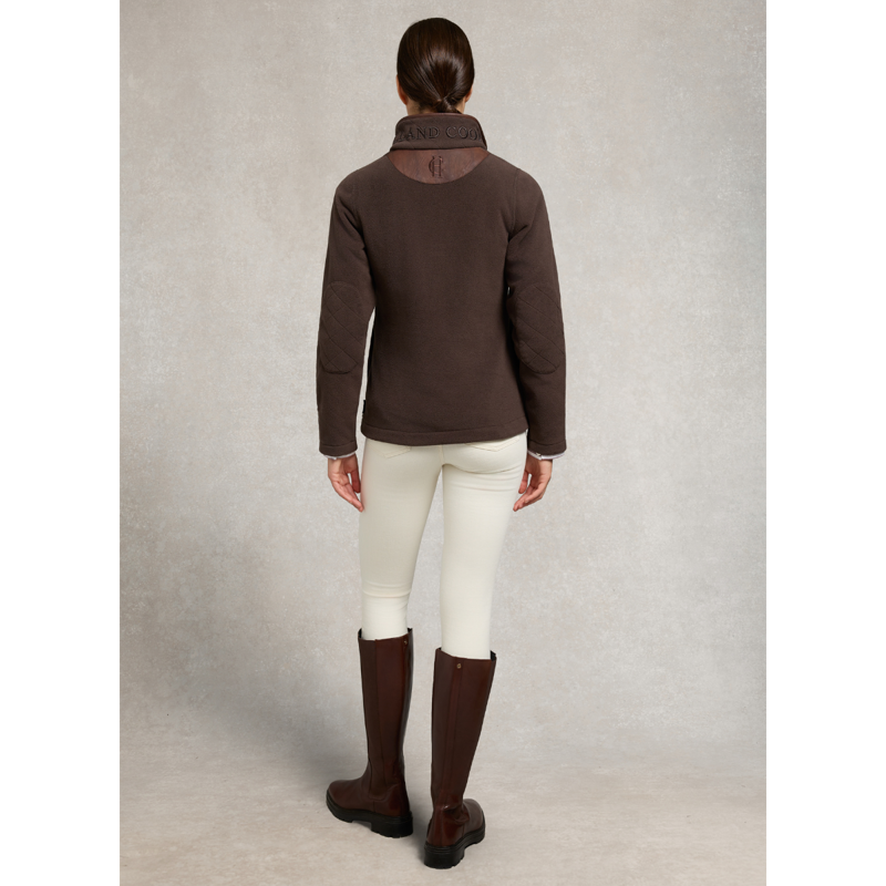 Holland Cooper Country Fleece Quarter Zip - Chocolate-8