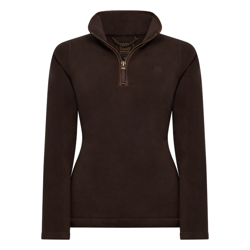 Holland Cooper Country Fleece Quarter Zip - Chocolate-4
