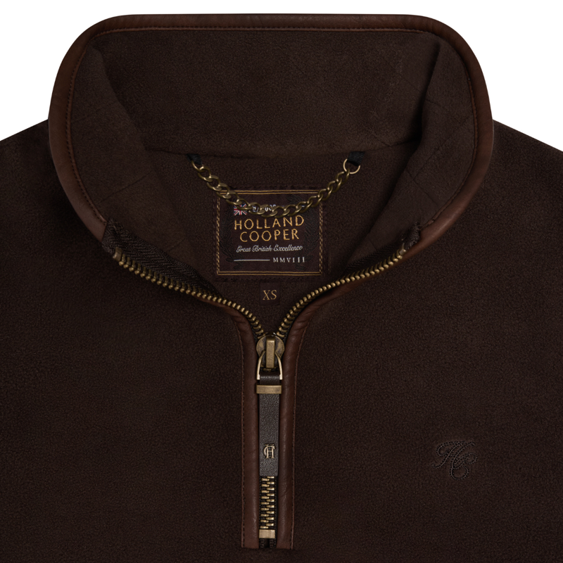 Holland Cooper Country Fleece Quarter Zip - Chocolate-7