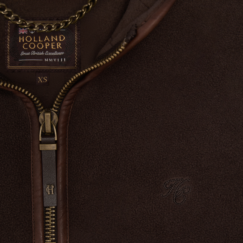 Holland Cooper Country Fleece Quarter Zip - Chocolate-5