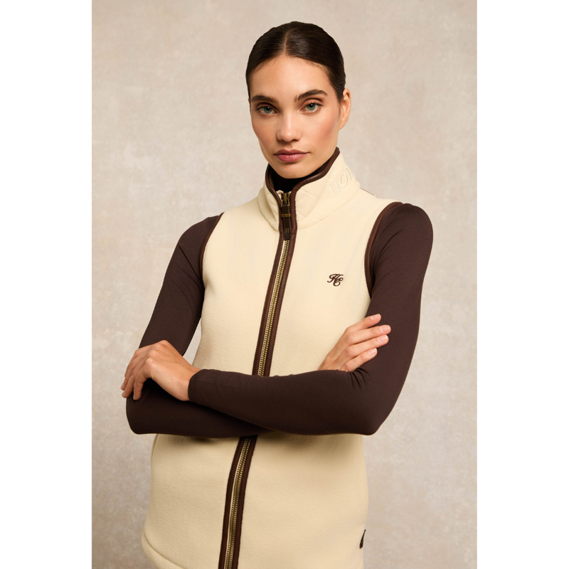 Holland Cooper Country Fleece Gilet - Cream-2