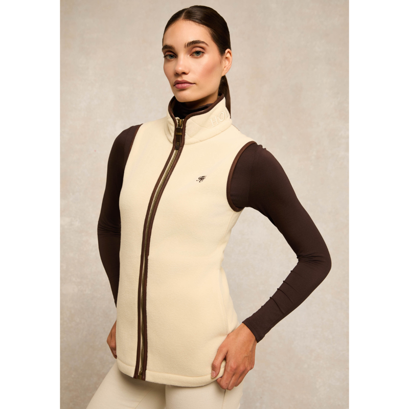 Holland Cooper Country Fleece Gilet - Cream-1