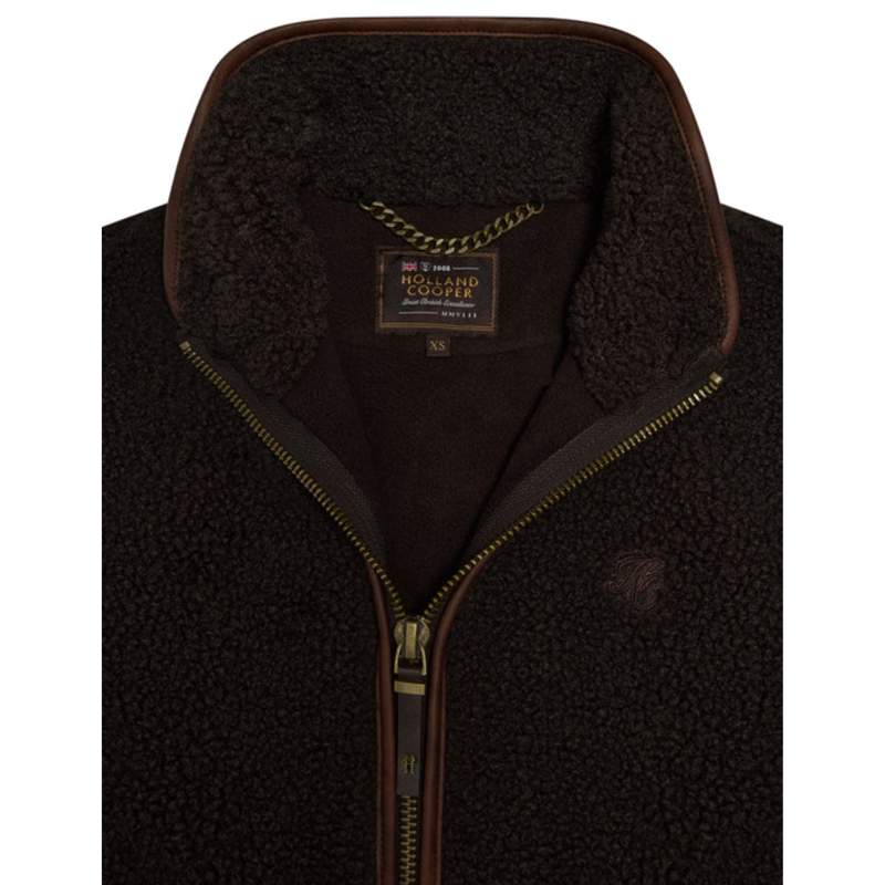 Holland Cooper Country Fleece Gilet - Chocolate Borg-6
