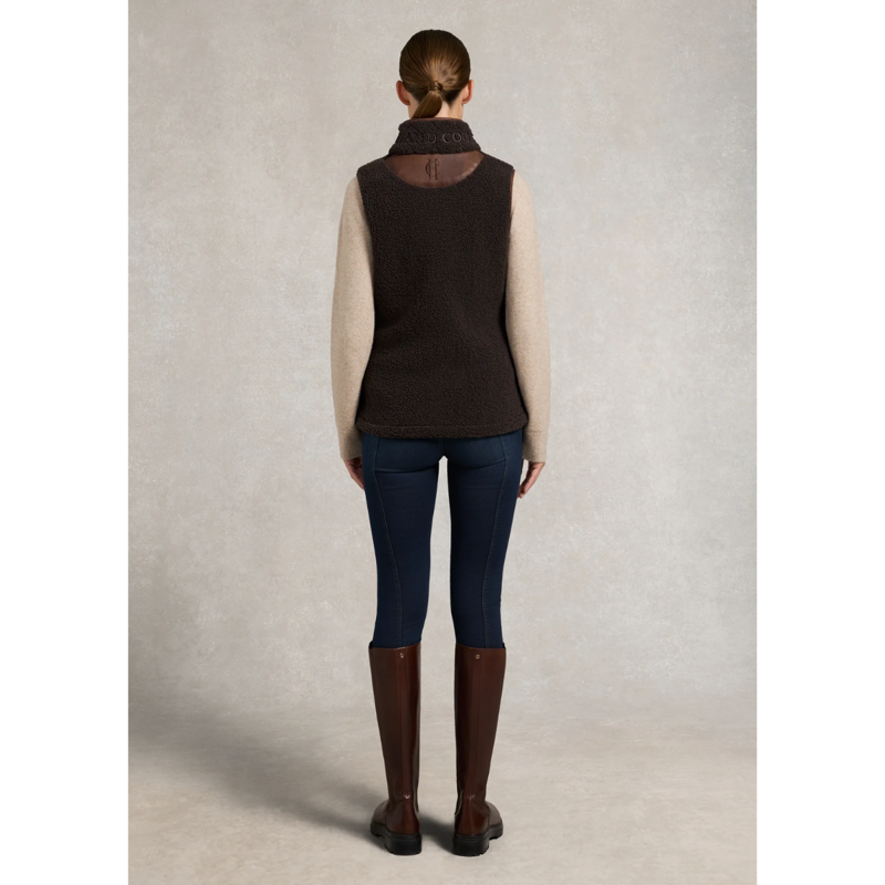 Holland Cooper Country Fleece Gilet - Chocolate Borg-3