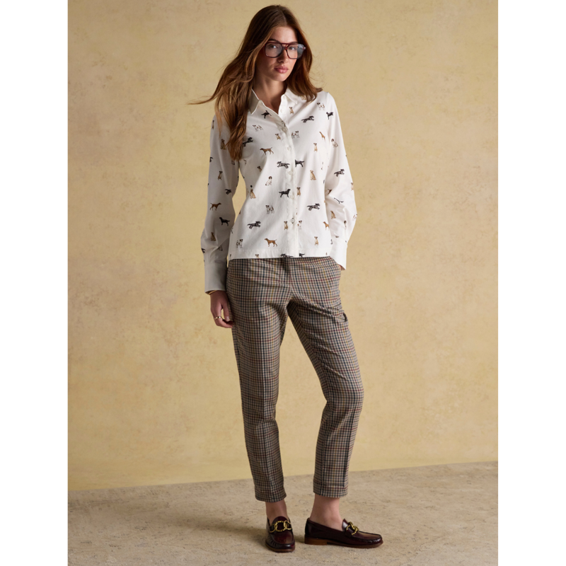 Joules x Eleanor Tomlinson Cotton-Rich Jersey Shirt - Cream Dogs-5