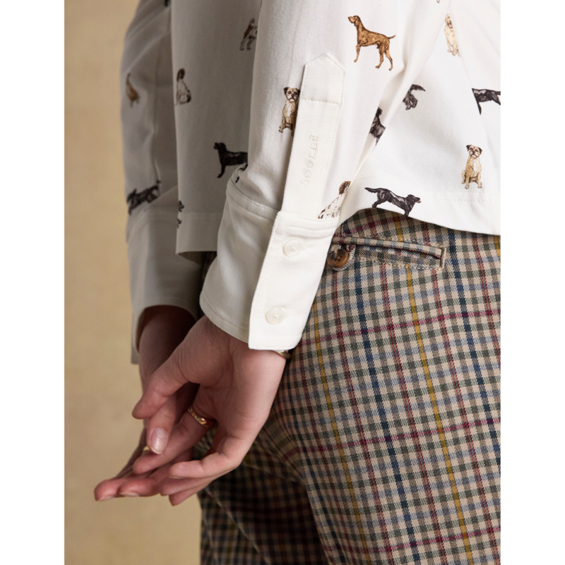 Joules x Eleanor Tomlinson Cotton-Rich Jersey Shirt - Cream Dogs-3