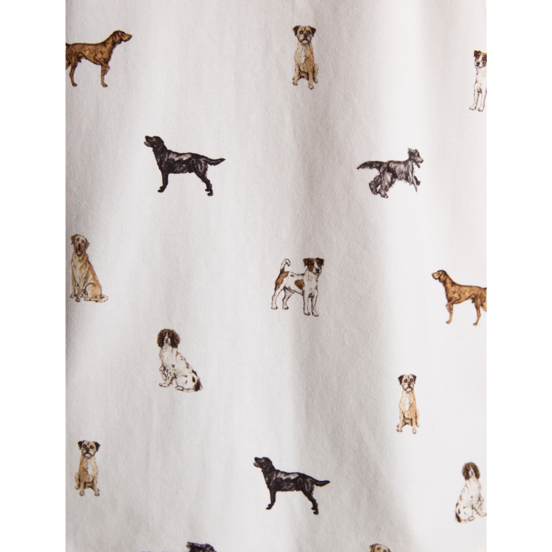 Joules x Eleanor Tomlinson Cotton-Rich Jersey Shirt - Cream Dogs-6