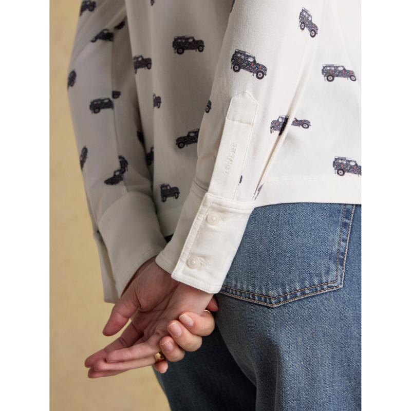 Joules x Eleanor Tomlinson Cotton-Rich Jersey Shirt - Cream 4x4-4