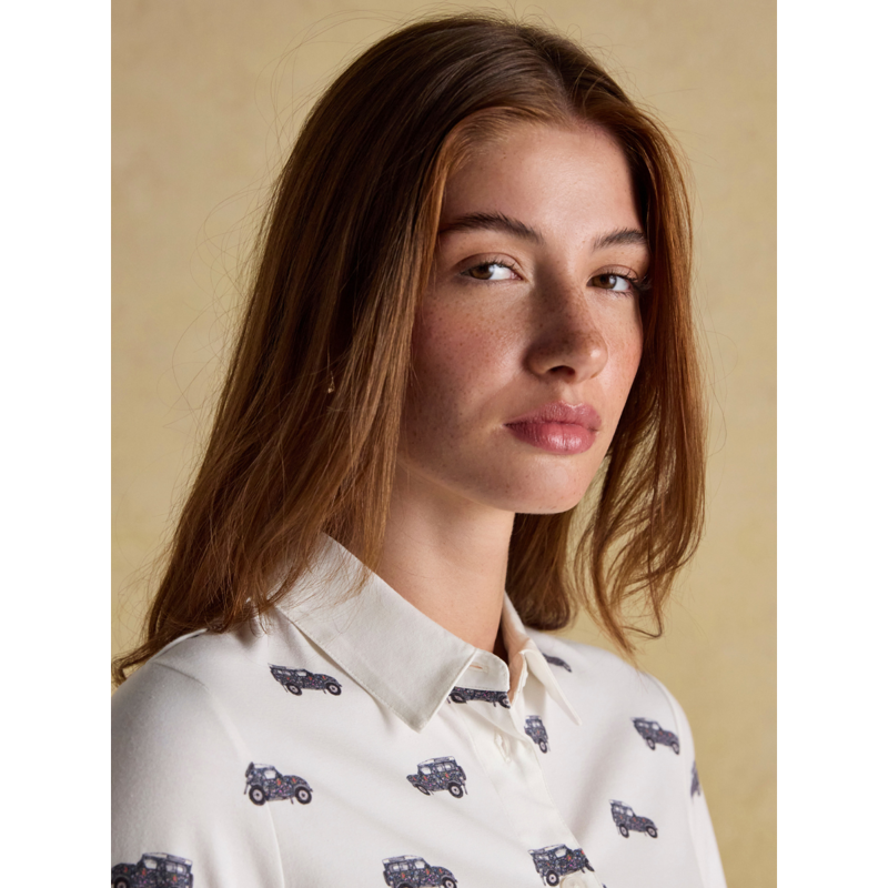 Joules x Eleanor Tomlinson Cotton-Rich Jersey Shirt - Cream 4x4-3