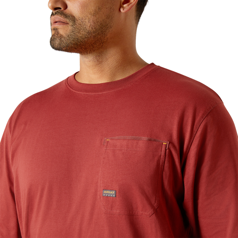 Ariat Men's Rebar Workman Logo T-Shirt - Russet Brown/Dijon-3