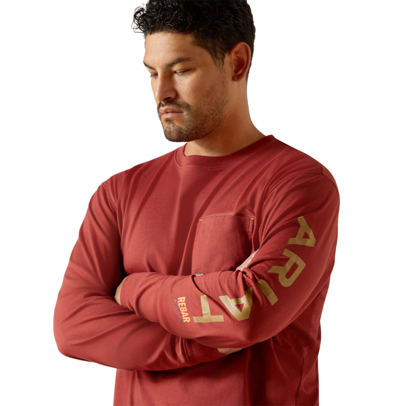 Ariat Men's Rebar Workman Logo T-Shirt - Russet Brown/Dijon-2