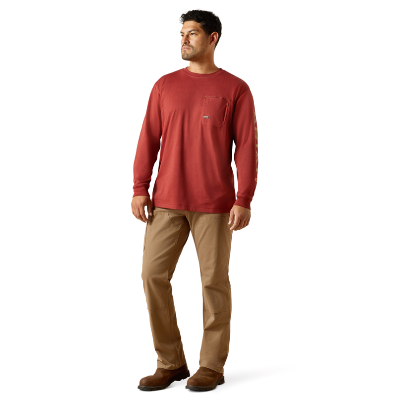 Ariat Men's Rebar Workman Logo T-Shirt - Russet Brown/Dijon-4