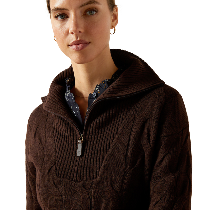 Ariat Women's Alamere Sweater - Coffee Bean-2