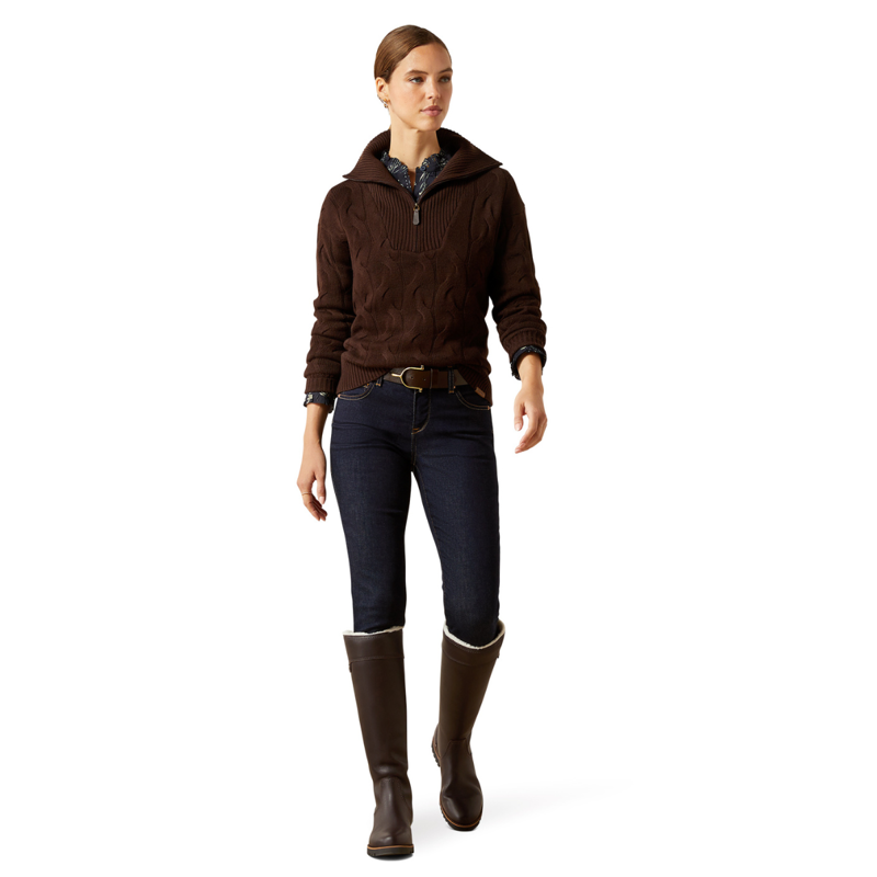 Ariat Women's Alamere Sweater - Coffee Bean-4