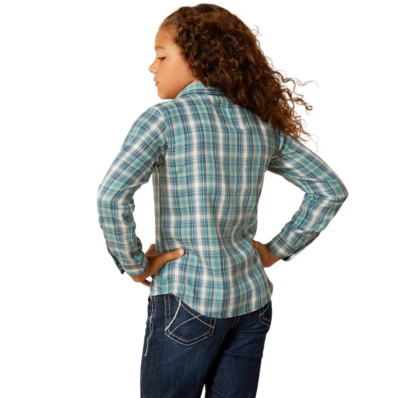 Ariat Youth Darla Shirt - Aquamarine Plaid-1