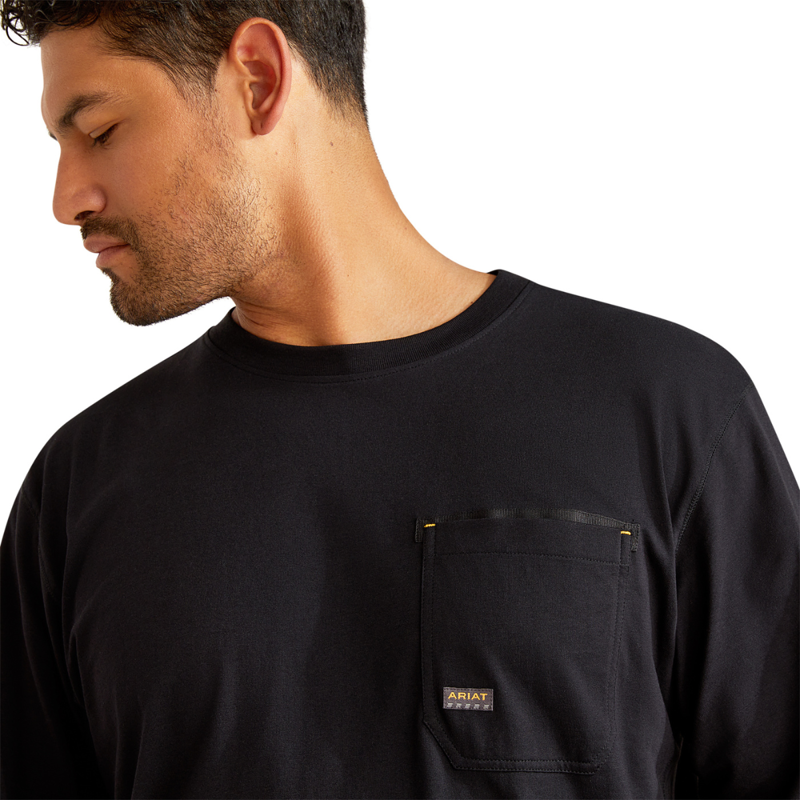 Ariat Men's Rebar Workman Logo T-Shirt - Black Alloy-3