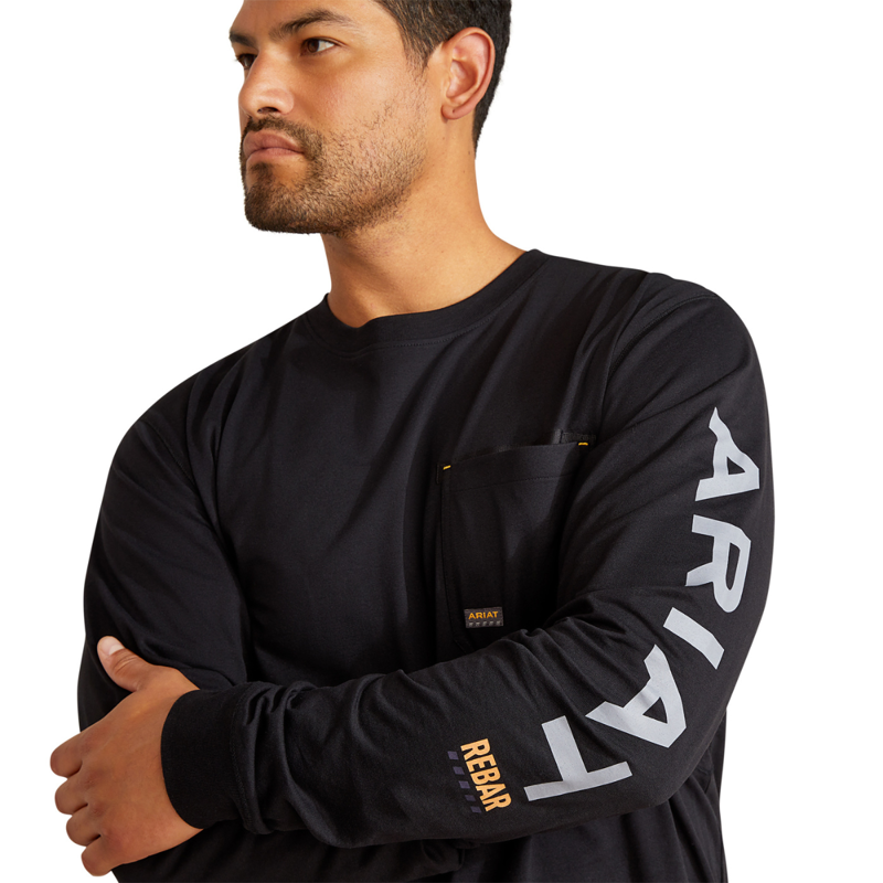 Ariat Men's Rebar Workman Logo T-Shirt - Black Alloy-2