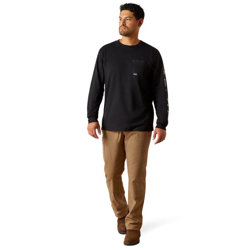 Ariat Men's Rebar Workman Logo T-Shirt - Black Alloy-4