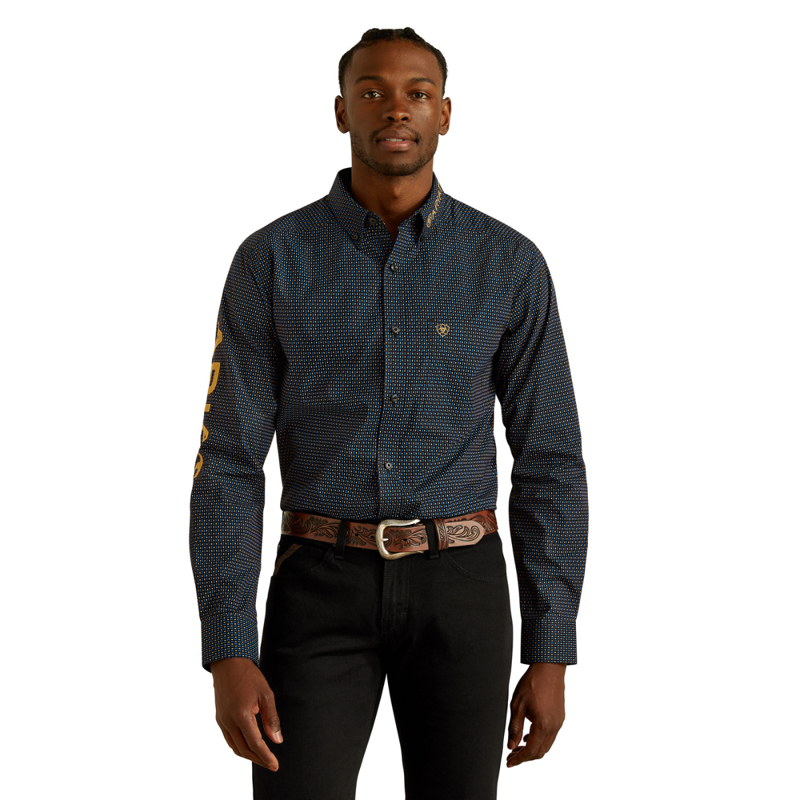 Ariat Men's Team Portland Fitted Shirt - Black/Gold