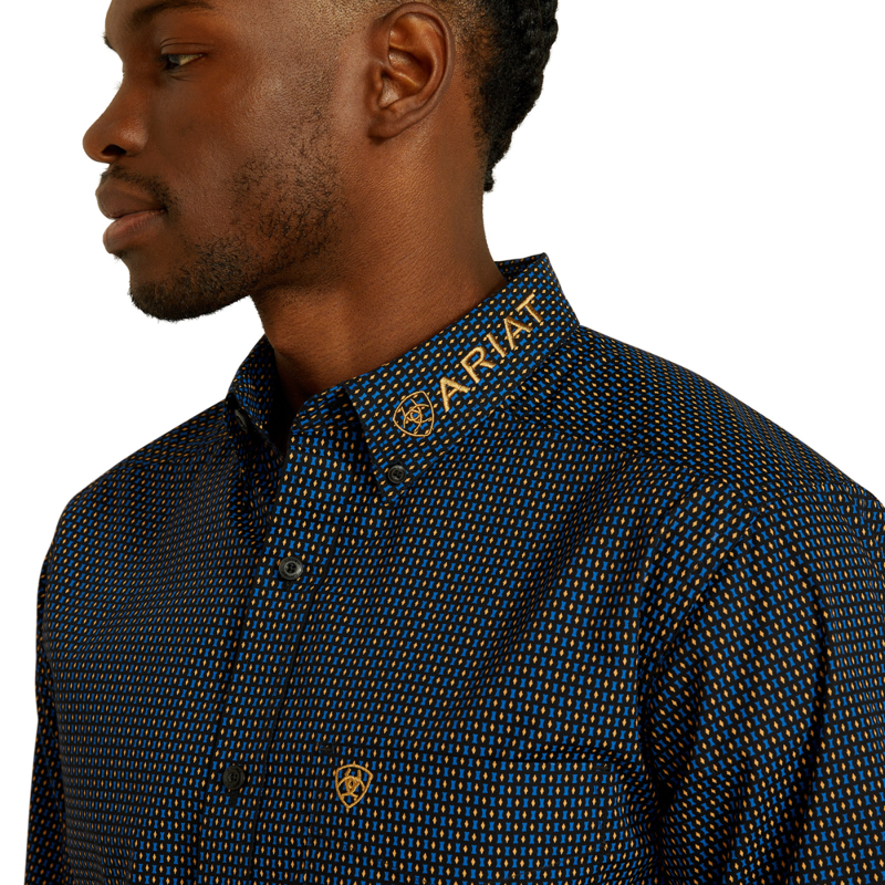 Ariat Men's Team Portland Fitted Shirt - Black/Gold-3