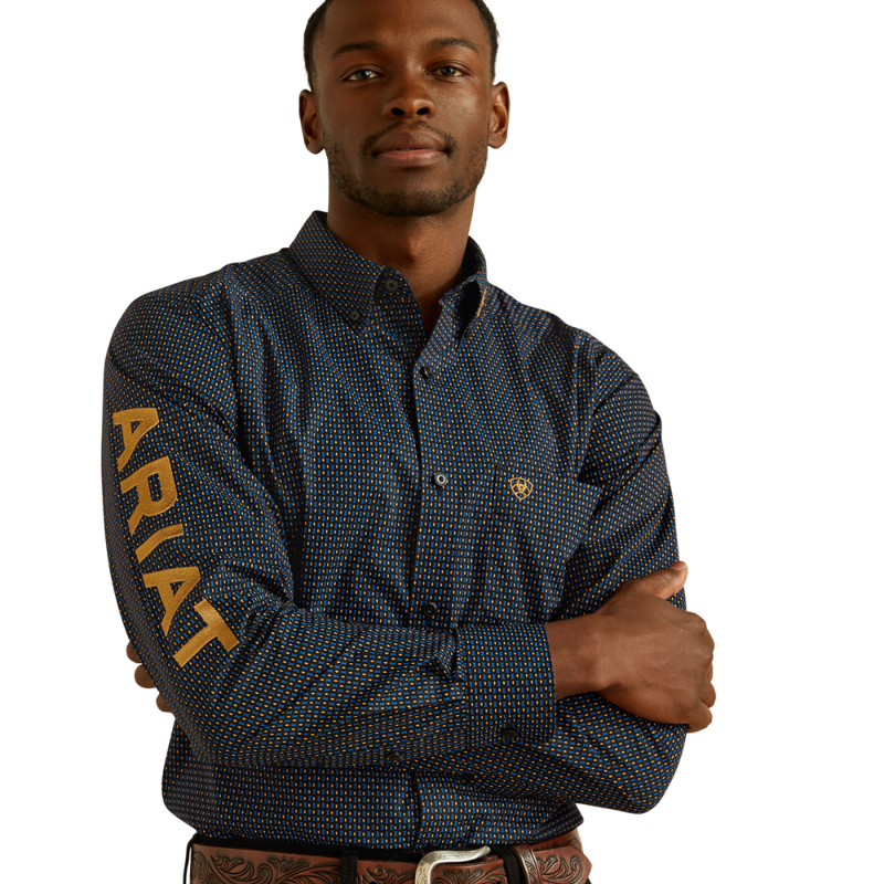 Ariat Men's Team Portland Fitted Shirt - Black/Gold-2