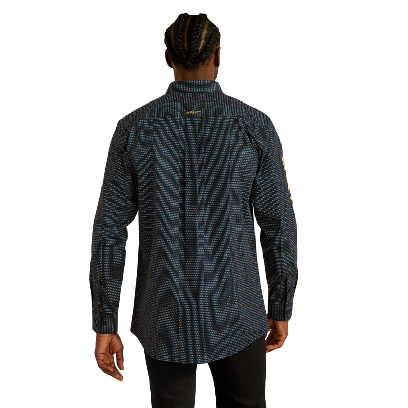 Ariat Men's Team Portland Fitted Shirt - Black/Gold-1