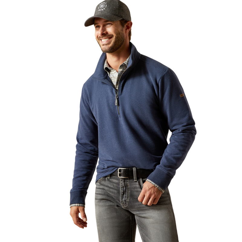 Ariat Men's Wilford 1/2 Zip Sweatshirt - Navy Heather