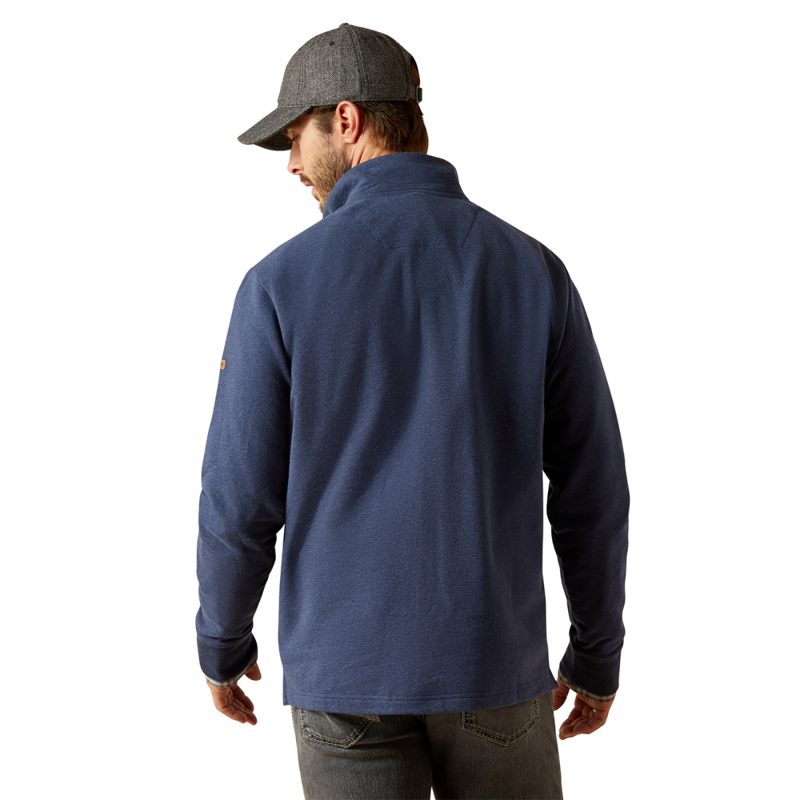 Ariat Men's Wilford 1/2 Zip Sweatshirt - Navy Heather-1